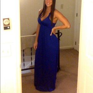 Blue maxi Pink Rose dress